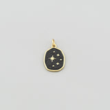 18K Gold Filled Enamel Star and Moon Pendant 13x18mm - BestBeaded