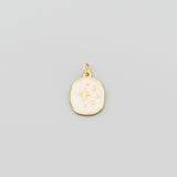 18K Gold Filled Enamel Star and Moon Pendant 13x18mm - BestBeaded