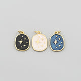 18K Gold Filled Enamel Star and Moon Pendant 13x18mm - BestBeaded