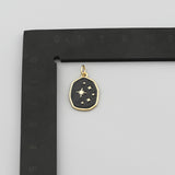 18K Gold Filled Enamel Star and Moon Pendant 13x18mm - BestBeaded