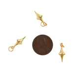 18K Gold Spike Pendant Jewelry Accessories 8x17mm