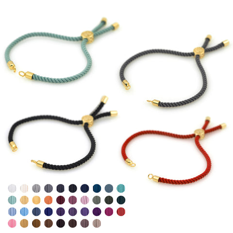 Half-finished Cord Bracelet With Sliding Slider Stopper Beads,Adjustable Connector for diy Jewelry Making Findings - BestBeaded