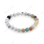 8mm Mala Bead Amazonite with White Howlite Healing Stone Bracelet - BestBeaded