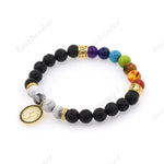 7 Chakra Meditation Healing Lava Rock Bracelets - BestBeaded