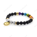 7 Chakra Meditation Healing Lava Rock Bracelets - BestBeaded