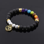 7 Chakra Meditation Healing Lava Rock Bracelets - BestBeaded