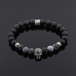 Carved Skull & Black Onyx Bracelet Gift for Men's - BestBeaded