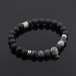 Carved Skull & Black Onyx Bracelet Gift for Men's - BestBeaded