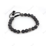 8mm Natural Labradorite & Ball Spacer Beaded Bracelet for Men - BestBeaded