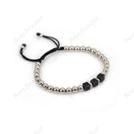 6mm Brass Beads with Square Spacer Bracelet for Women's - BestBeaded