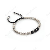6mm Brass Beads with Square Spacer Bracelet for Women's - BestBeaded
