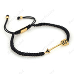 Arrow Bracelet with Black Cord for Men Gift - BestBeaded