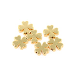 Gold Clover Brass Flower Spacer Accessories for Handmade Findings 10x2.5mm - BestBeaded