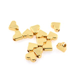 Tiny Heart Spacer Beads Gold Plated Connector for Handmade Accessory 7x6mm - BestBeaded