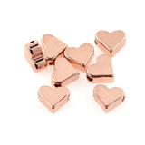 Tiny Heart Spacer Beads Gold Plated Connector for Handmade Accessory 7x6mm - BestBeaded