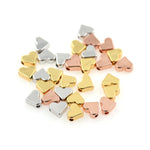 Tiny Heart Spacer Beads Gold Plated Connector for Handmade Accessory 7x6mm - BestBeaded