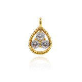 Teardrop Pendant,CZ Necklace/Bracelet Tiny Handmade Jewelry Findings 13x8mm - BestBeaded