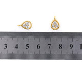 Teardrop Pendant,CZ Necklace/Bracelet Tiny Handmade Jewelry Findings 13x8mm - BestBeaded