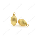 Solid Brass Oval Charms 24K Gold Bead Vintage Style Pendant Jewelry Supplies - BestBeaded