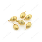 Solid Brass Oval Charms 24K Gold Bead Vintage Style Pendant Charm - BestBeaded