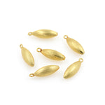 24k Gold Oval Brushed Pendants,Matte Plated Oval Stick Charms