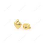 Puffed Heart Gold Plated charms Metal Heart Pendant - BestBeaded