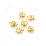 Puffed Heart Gold Plated charms Metal Heart Pendant - BestBeaded
