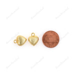 Puffed Heart Gold Plated charms Metal Heart Pendant - BestBeaded
