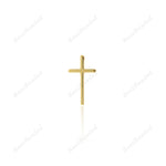 Gold Plated Cross Pendant Brass Religious Jewelry - BestBeaded
