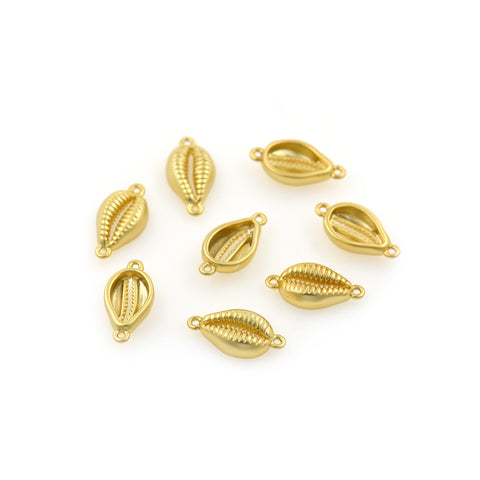 24K Matte Gold Shell Connector for Jewelry Craft Supply