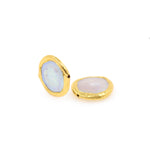 Gold Plated Natural Freshwater Pearl Spacer Beads Round Coin Pearl Connector - BestBeaded