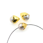 Natural Drop Shape Pearl Beads Earring Handmade Dangle Gold Plated Pearl Beads - BestBeaded