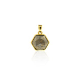 Faceted Gemstone Necklace Pendant Hexagon Simple Jewelry Charms - BestBeaded