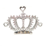 Crown Connector Charms Pave CZ Beads for Bracelet diy Jewelry Making 23x17mm - BestBeaded