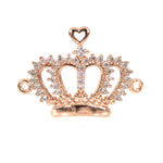 Crown Connector Charms Pave CZ Beads for Bracelet diy Jewelry Making 23x17mm - BestBeaded