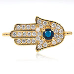 Evil Eye Hamsa Hand Connector Link,Space Connector Jewelry Findings 23x12mm - BestBeaded