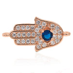 Evil Eye Hamsa Hand Connector Link,Space Connector Jewelry Findings 23x12mm - BestBeaded