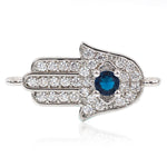 Evil Eye Hamsa Hand Connector Link,Space Connector Jewelry Findings 23x12mm - BestBeaded