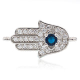 Evil Eye Hamsa Hand Connector Link,Space Connector Jewelry Findings 23x12mm - BestBeaded