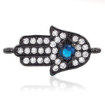 Evil Eye Hamsa Hand Connector Link,Space Connector Jewelry Findings 23x12mm - BestBeaded