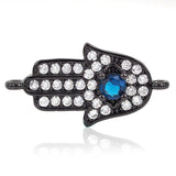 Evil Eye Hamsa Hand Connector Link,Space Connector Jewelry Findings 23x12mm - BestBeaded