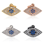 Evil Eye Pendant Blue Eye Beads for DIY Necklace/Bracelet Charms Making 14x9mm - BestBeaded