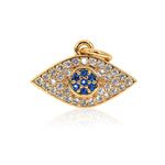 Evil Eye Pendant Blue Eye Beads for DIY Necklace/Bracelet Charms Making 14x9mm - BestBeaded