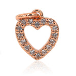Heart Pendant,Bracelet/Necklace Cubic Zirconia Heart Charm Pendant,11x9mm - BestBeaded