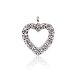 Heart Pendant,Bracelet/Necklace Cubic Zirconia Heart Charm Pendant,11x9mm - BestBeaded