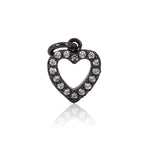 Heart Pendant,Bracelet/Necklace Cubic Zirconia Heart Charm Pendant,11x9mm - BestBeaded