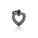 Heart Pendant,Bracelet/Necklace Cubic Zirconia Heart Charm Pendant,11x9mm - BestBeaded