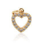 Heart Pendant,Bracelet/Necklace Cubic Zirconia Heart Charm Pendant,11x9mm - BestBeaded