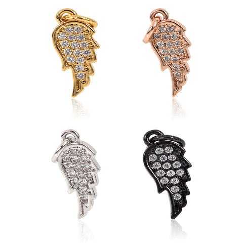 Angel Wing Sideway for Bracelet Charms Pendant,DIY Necklace Pendant Beads Jewelry Making 15x6mm - BestBeaded