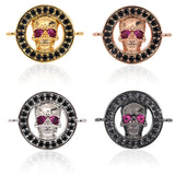 Skull Head Bracelet Connector Beads,Men Bracelet Charms Beads 25x20mm - BestBeaded